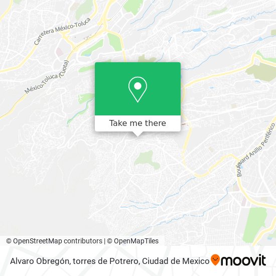 Alvaro Obregón, torres de Potrero map