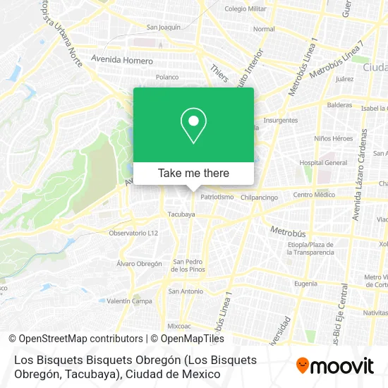 Los Bisquets Bisquets Obregón (Los Bisquets Obregón, Tacubaya) map
