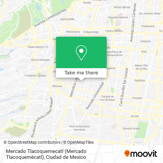 Mercado Tlacoquemecatl (Mercado Tlacoquemécatl) map