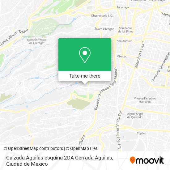Calzada Águilas esquina 2DA Cerrada Águilas map