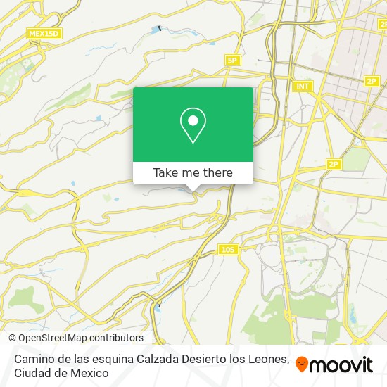 Camino de las esquina Calzada Desierto los Leones map