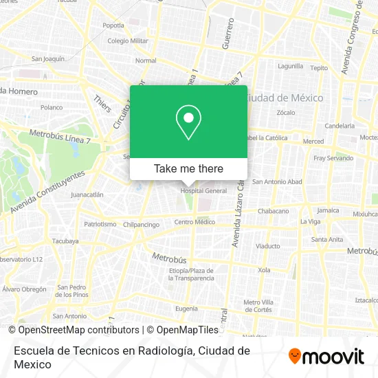 Escuela de Tecnicos en Radiología map