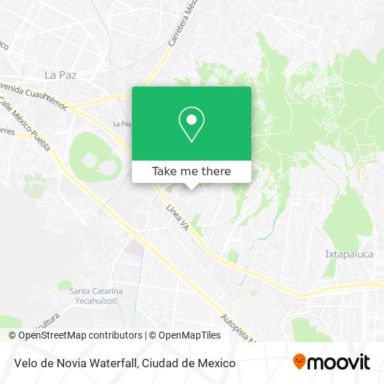 Velo de Novia Waterfall map