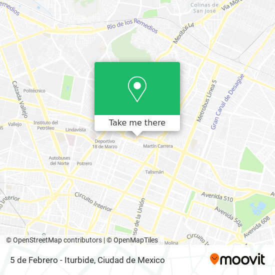 5 de Febrero - Iturbide map
