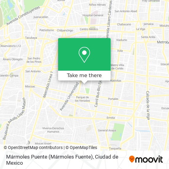 Mapa de Mármoles Puente (Mármoles Fuente)