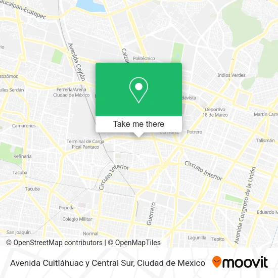 Mapa de Avenida Cuitláhuac y Central Sur