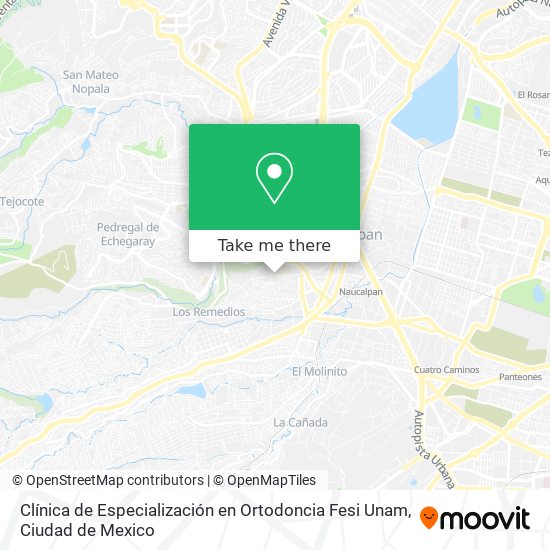 Clínica de Especialización en Ortodoncia Fesi Unam map