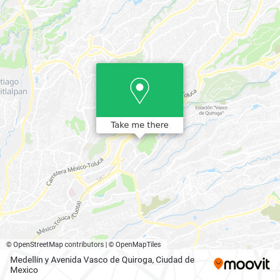 Medellín y Avenida Vasco de Quiroga map