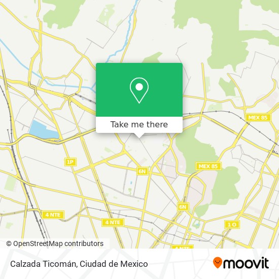 Calzada Ticomán map