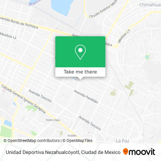 Unidad Deportiva Nezahualcóyotl map