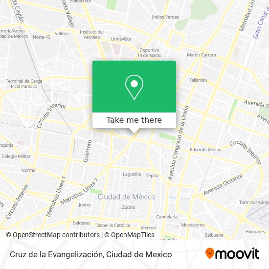 Mapa de Cruz de la Evangelización
