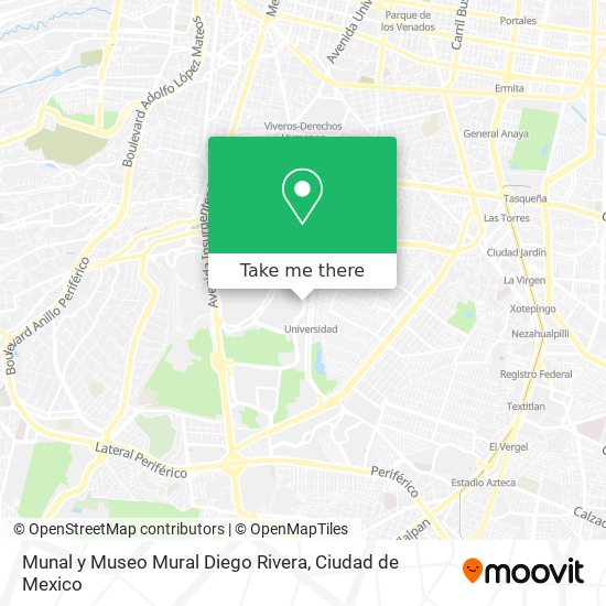 Munal y Museo Mural Diego Rivera map