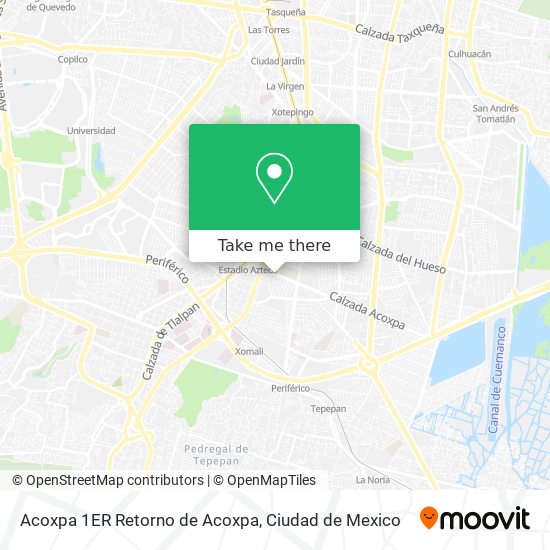 Acoxpa 1ER Retorno de Acoxpa map
