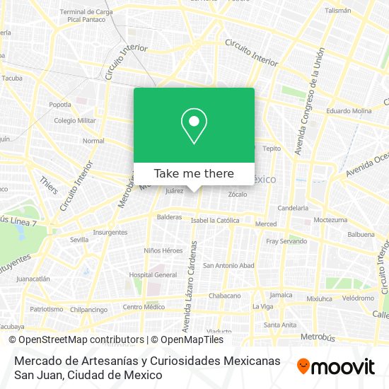 Mercado de Artesanías y Curiosidades Mexicanas San Juan map