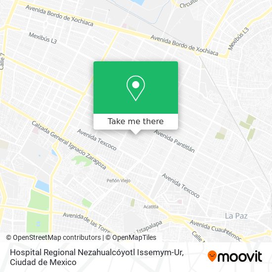 Hospital Regional Nezahualcóyotl Issemym-Ur map