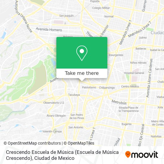 Mapa de Crescendo Escuela de Música