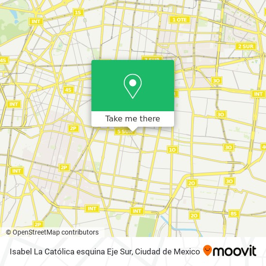 Mapa de Isabel La Católica esquina Eje Sur