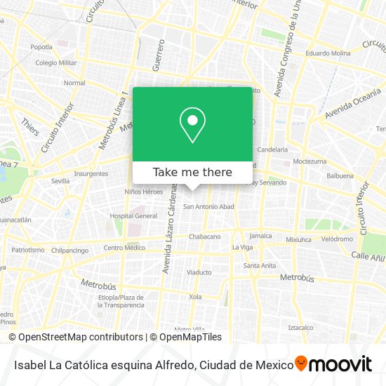 Isabel La Católica esquina Alfredo map