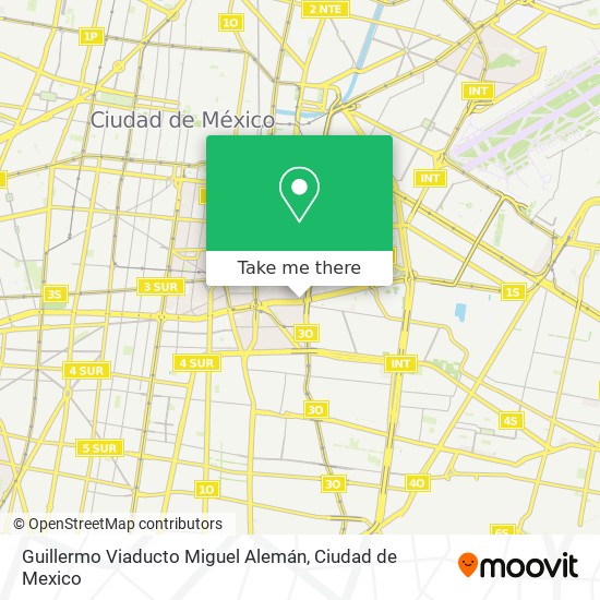 Guillermo Viaducto Miguel Alemán map