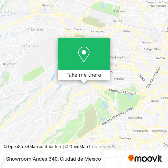 Mapa de Showroom Andes 340