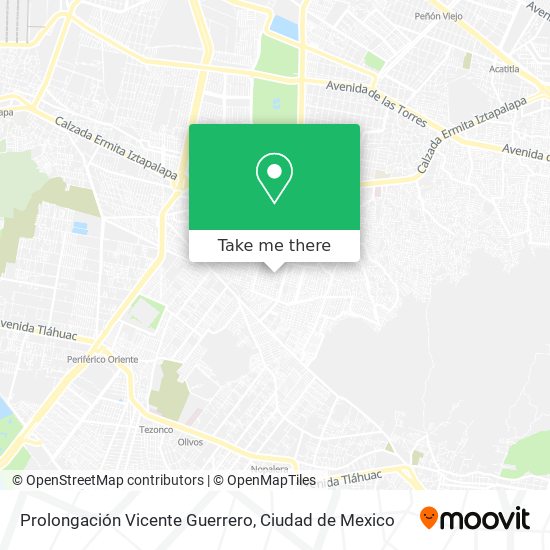 Mapa de Prolongación Vicente Guerrero