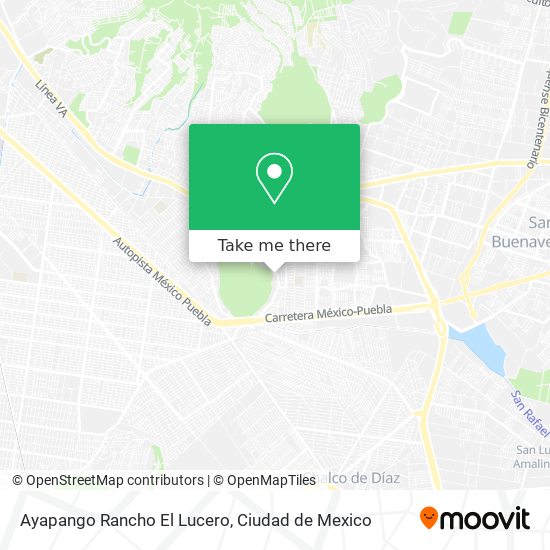 Ayapango Rancho El Lucero map