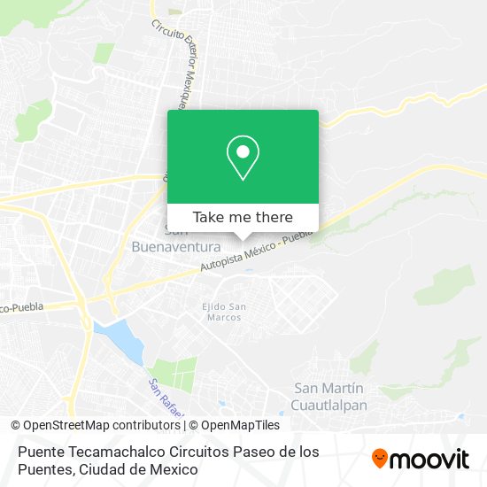 Mapa de Puente Tecamachalco Circuitos Paseo de los Puentes