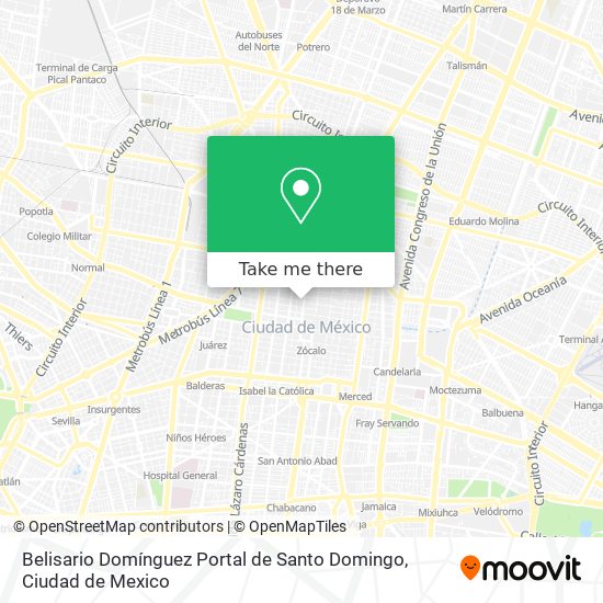 Belisario Domínguez Portal de Santo Domingo map