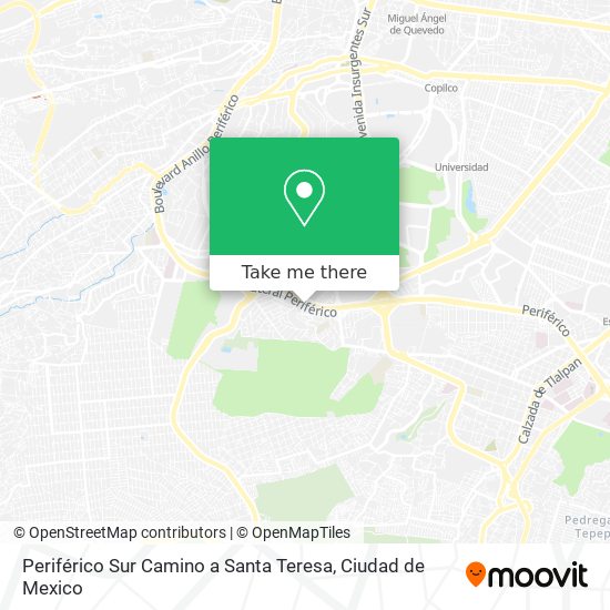 Periférico Sur Camino a Santa Teresa map
