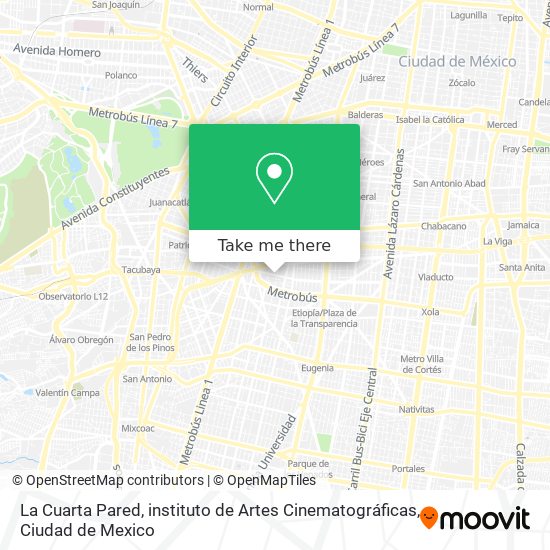 La Cuarta Pared, instituto de Artes Cinematográficas map