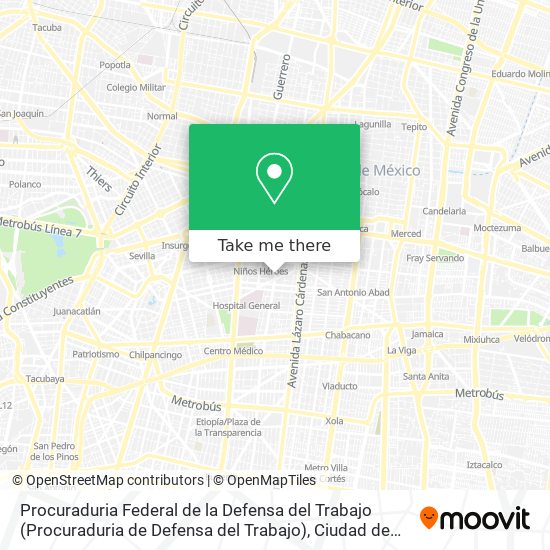 Procuraduria Federal de la Defensa del Trabajo (Procuraduria de Defensa del Trabajo) map