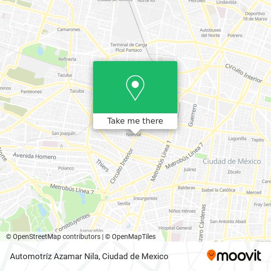 Automotríz Azamar Nila map