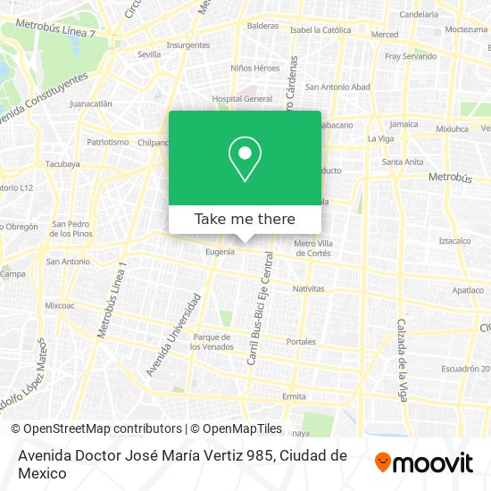 Avenida Doctor José María Vertiz 985 map