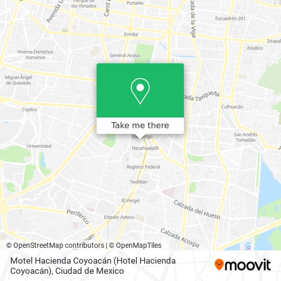 Motel Hacienda Coyoacán (Hotel Hacienda Coyoacán) map