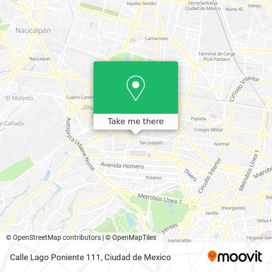 Calle Lago Poniente 111 map