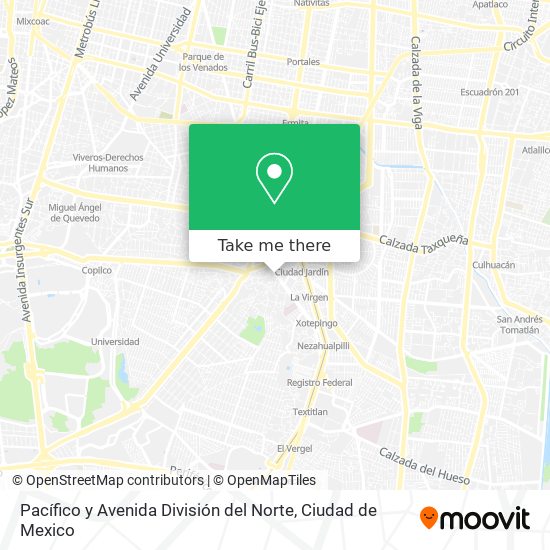 Mapa de Pacífico y Avenida División del Norte