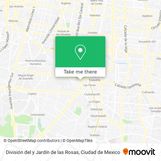 División del y Jardín de las Rosas map