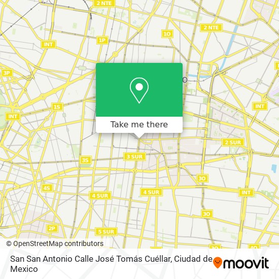 Mapa de San San Antonio Calle José Tomás Cuéllar