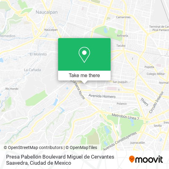 Mapa de Presa Pabellón Boulevard Miguel de Cervantes Saavedra