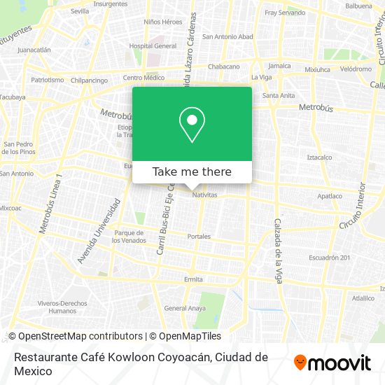 Mapa de Restaurante Café Kowloon Coyoacán