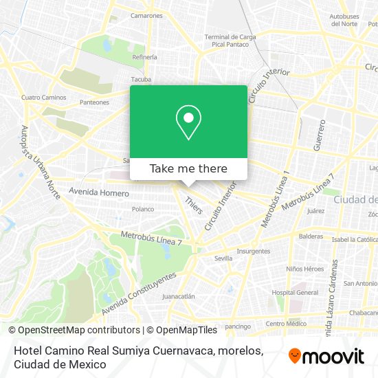 Hotel Camino Real Sumiya Cuernavaca, morelos map