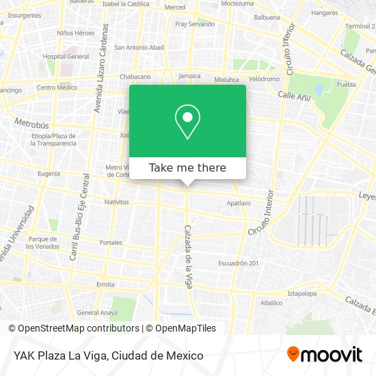 YAK Plaza La Viga map