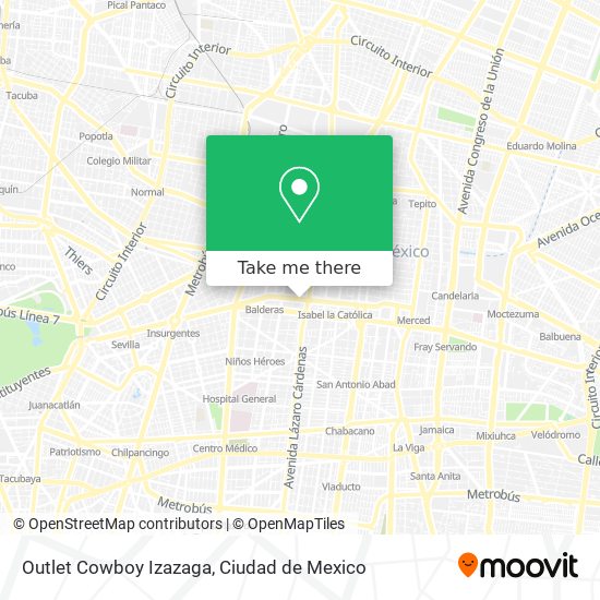 Mapa de Outlet Cowboy Izazaga