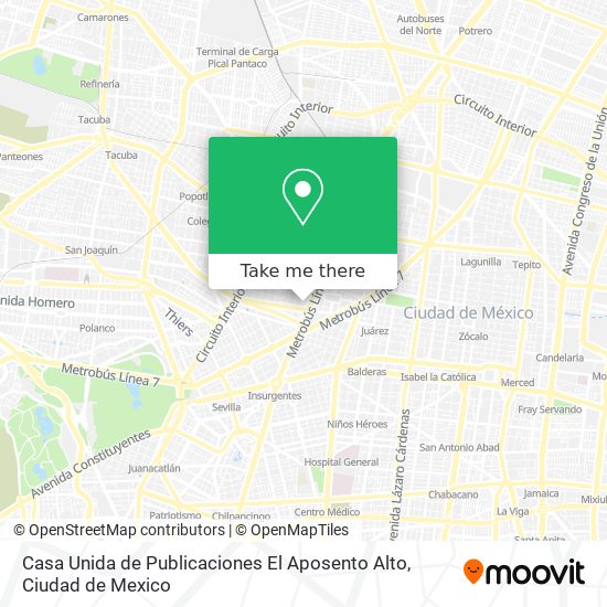 Mapa de Casa Unida de Publicaciones El Aposento Alto