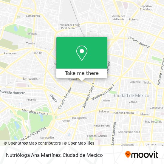 Mapa de Nutrióloga Ana Martínez