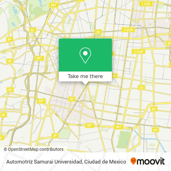 Automotríz Samurai Universidad map