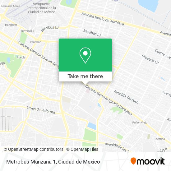 Metrobus Manzana 1 map