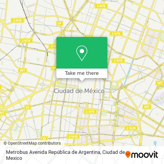 Mapa de Metrobus Avenida República de Argentina