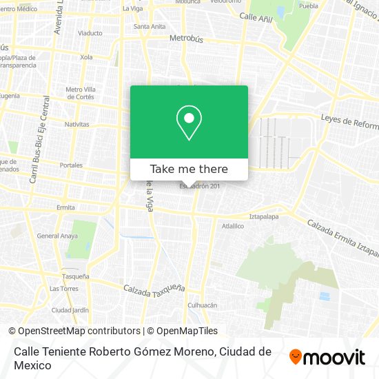 Mapa de Calle Teniente Roberto Gómez Moreno