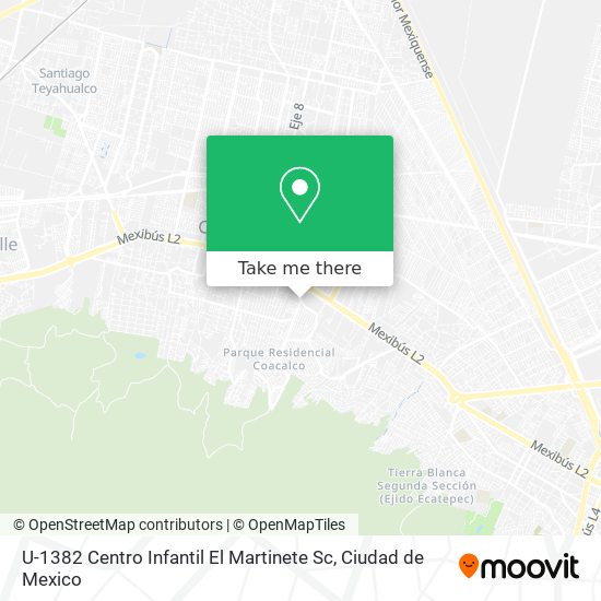 Mapa de U-1382 Centro Infantil El Martinete Sc